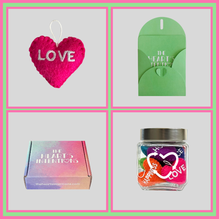 Card and Envelope Set + Heart Holder + 8 Hearts + The Heart's Intentions Gift Box Bundle