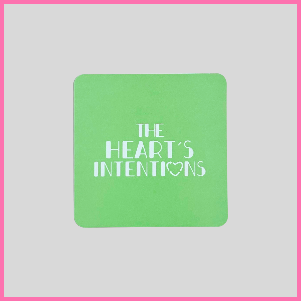 Outside of card showing The Heart's Intentions logo